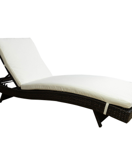 Outsunny Adjustable PE Rattan Wicker Patio Chaise Lounge Chair